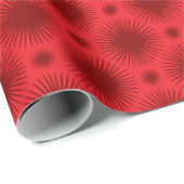 Cadeau Papier d'enveloppement de Noël rouge monochrome (Coin rond)