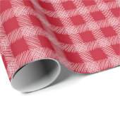 Cadeau Papier d'enveloppement de Noël Rouge Plaid (Coin rond)