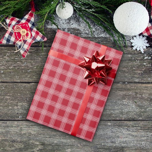 Cadeau Papier d'enveloppement de Noël Rouge Plaid