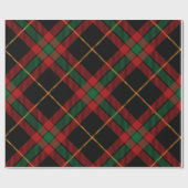 Cadeau Papier d'enveloppement de Noël rouge vert pour Mot (Plat)