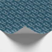 Cadeau Papier d'enveloppement de Noël simple bleu joyeux (Coin)