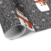 Cadeau Papier d'enveloppement de Noël Snowman (Coin rond)