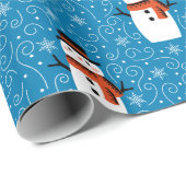 Cadeau Papier d'enveloppement de Noël Snowman (Coin rond)