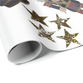 Cadeau Papier d'enveloppement de Noël Stars & Nutcracker (Coin rond)