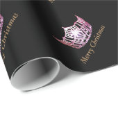 Cadeau Papier d'enveloppement de Noël style Miss America (Coin rond)