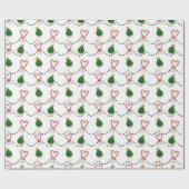 Cadeau Papier d'enveloppement de Noël Sucre de canne Love (Plat)