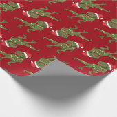 Cadeau Papier d'enveloppement de Noël T-Rex Père Noël (Coin)