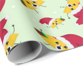 Cadeau Papier d'enveloppement de Noël Taco Père Noël (Coin rond)