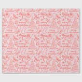 Cadeau Papier d'enveloppement de Noël tiré à la main (Plat)