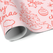 Cadeau Papier d'enveloppement de Noël tiré à la main (Coin rond)