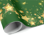 Cadeau Papier d'enveloppement de Noël vert brillant (Coin rond)