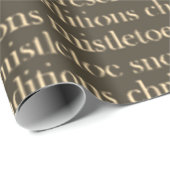 Cadeau Papier d'enveloppement de Noël vert et or (Coin rond)