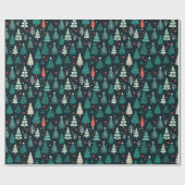 Cadeau Papier d'enveloppement de Noël vert mignon (Plat)