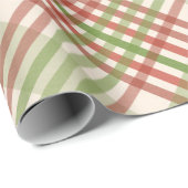 Cadeau Papier d'enveloppement de Noël vert Motif rouge (Coin rond)