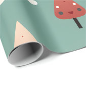 Cadeau Papier d'enveloppement de Noël vert Pastel (Coin rond)