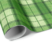 Cadeau Papier d'enveloppement de Noël vert plaqué (Coin rond)