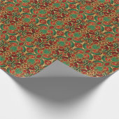Cadeau Papier d'enveloppement de Noël vert rouge (Coin)