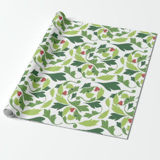 Cadeau Papier d'enveloppement de Noël victorien Holly Feu