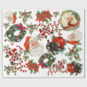 Cadeau Papier d'enveloppement de Noël Vintage rétro (Plat)