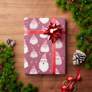 Cadeau Papier d'enveloppement de Noël vintage rose Père N