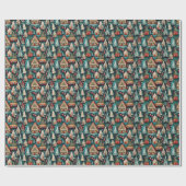 Cadeau Papier d'enveloppement de Noël Whimsical Fun (Plat)