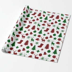Cadeau Papier d'enveloppement de Noël Xmas Arbres de rang