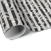 Cadeau Papier d'enveloppement de notes musicales (Coin rond)