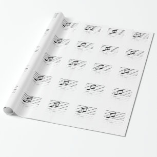 Cadeau Papier d'enveloppement de notes musicales