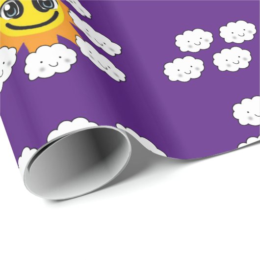 Cadeau Papier d'enveloppement de nuages (Coin rond)