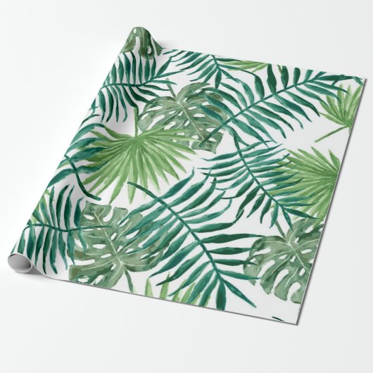 Cadeau Papier d'enveloppement de palmier Feuille tropical (Déroulé)
