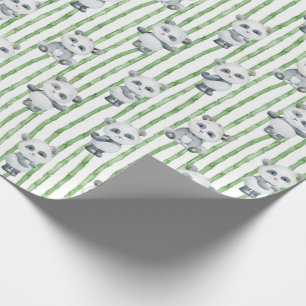 Cadeau Papier d'enveloppement de panda et de bambou