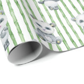 Cadeau Papier d'enveloppement de panda et de bambou (Coin rond)