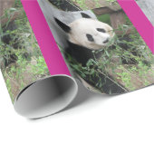 Cadeau Papier d'enveloppement de panda géant mignon, fini (Coin rond)
