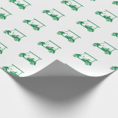 Cadeau Papier d'enveloppement de panier de golf en vert (Coin)