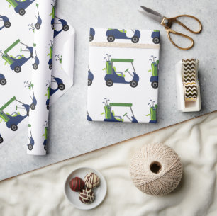 Cadeau Papier d'enveloppement de panier de golf Marine & 