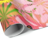 Cadeau Papier d'enveloppement de papillon de tournesol (Coin rond)