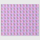 Cadeau Papier d'enveloppement de papillon rose violet (Plat)