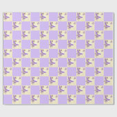 Cadeau Papier d'enveloppement de papillon violet (Plat)