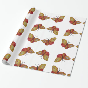 Cadeau Papier d'enveloppement de papillons, 30 po x 6 pi