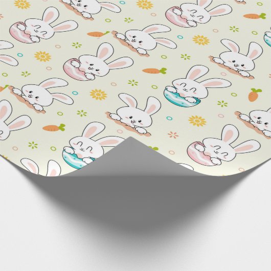 Cadeau Papier d'enveloppement de Pâques Lapin de Pâques (Coin)