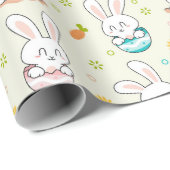 Cadeau Papier d'enveloppement de Pâques Lapin de Pâques (Coin rond)