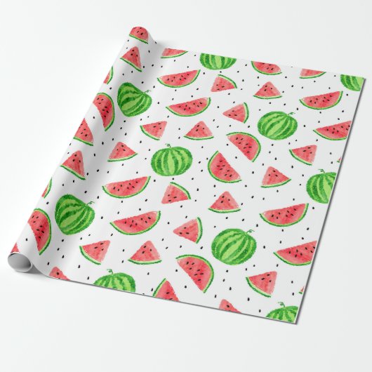Cadeau Papier d'enveloppement de pastèque - Rouge (Déroulé)