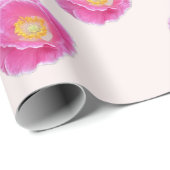 Cadeau Papier d'enveloppement de pavot rose (Coin rond)