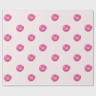 Cadeau Papier d'enveloppement de pavot rose