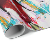 Cadeau Papier d'enveloppement de peinture Abstrait coloré (Coin rond)