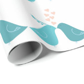 Cadeau Papier d'enveloppement de perdrix de baiser (Coin rond)