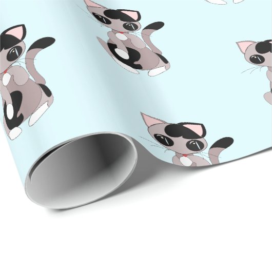 Cadeau Papier d'enveloppement de petit chat (Coin rond)