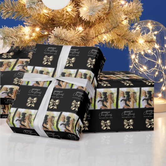 Cadeau Papier d'enveloppement de photos de Noël de Bow d' (Vacances)