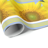Cadeau Papier d'enveloppement de photos de tournesol (Coin rond)