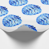 Cadeau Papier d'enveloppement de pinecones bleus (Coin)